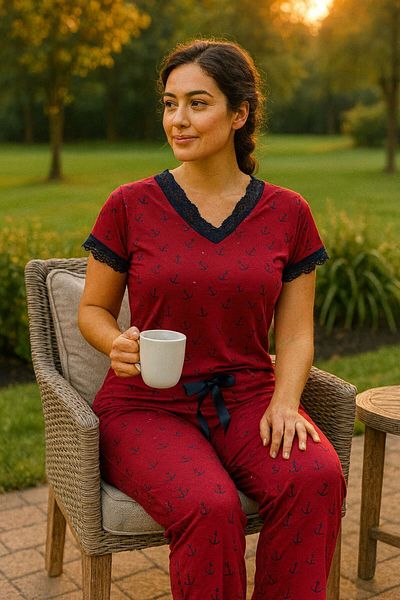 Lady Queen Ring Viscose Pajama Set