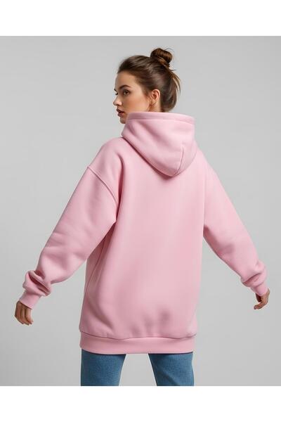 Bheka Concept Pink Oversize Unisex Hooded Sweatshirt Hoodie