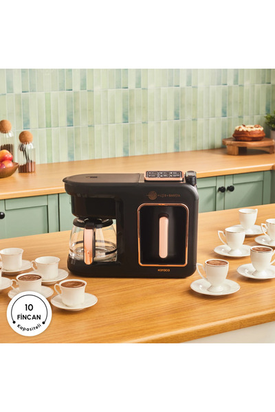 Karaca Hatır Hüps Duet Türkische Kaffeemaschine Rot 1400W Kaffeevollautomat-Coffee Maker, Türkisch K