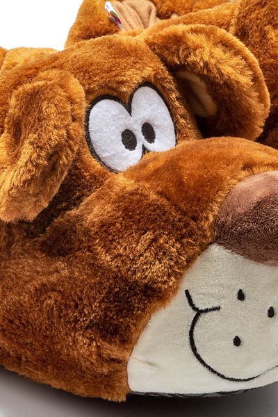 Twigy Fıbert Cute Dog Slippers House Slippers Brown 36/41