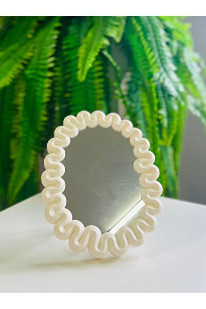 YDGR Oval Makyaj Aynası – Estetik Dalga Tasarımlı Pinterest Aynası