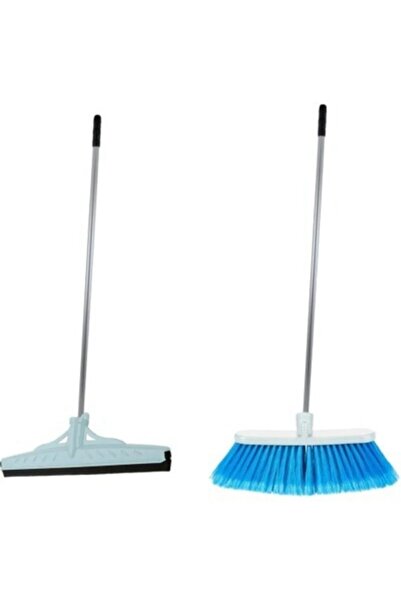 MG HOME طقم تنظيف مكون من 4 قطع - عصي معدنية مع ممسحة أرضية وطرف ناعم