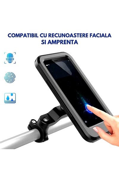 A.S.I.N.C. Suport universal pentru telefon, negru, diagonală 6,8", material ABS