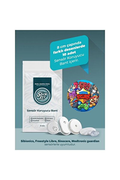 StickIT FreeStyle Libre Sibionics Sinocare Medtronic Sensör Koruyucu Bant – Star Brawlers