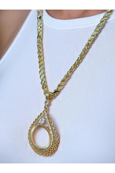 stainless steell Hate YARİM (ALTIN KAPLAMA) – Arpa Pullu zincir 60 CM