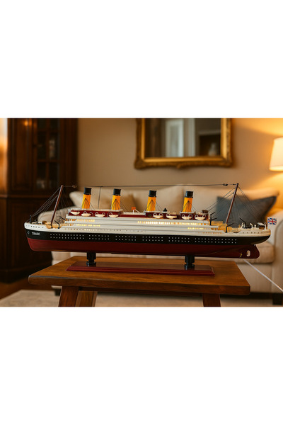 Işık kasabası 65 cm Collectible Lighted Titanic Ship Model Detailed Model with Led Lighting