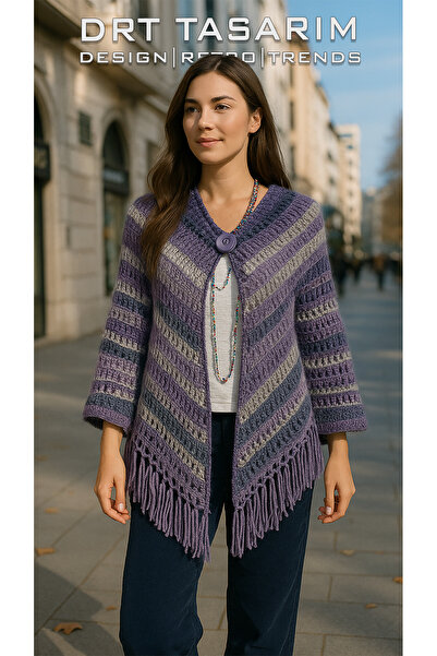 drt tasarım El Örgüsü Boho Tasarım Kadın Kışlık Kombin Hırka