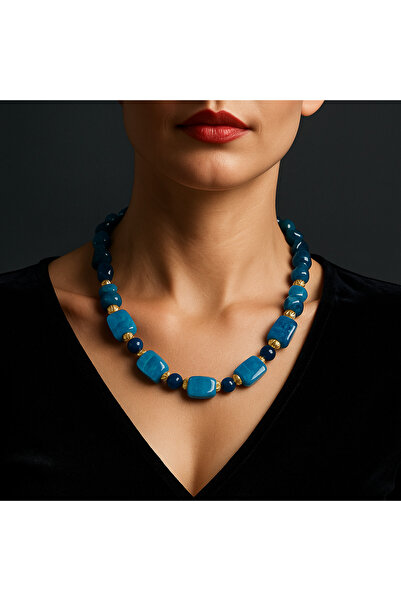 Asteria Elite Mavi Akik Kolye