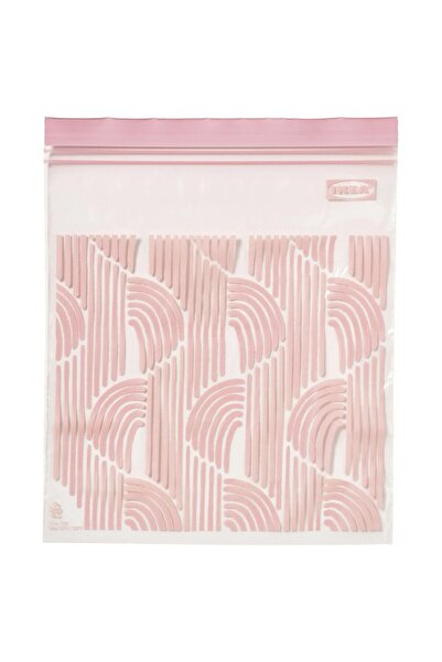 IKEA Istad 2,5 Lt 25x24 Cm çizgili-Uçuk Pempe 20 Adet Kilitli Buzdolabı Poşet...