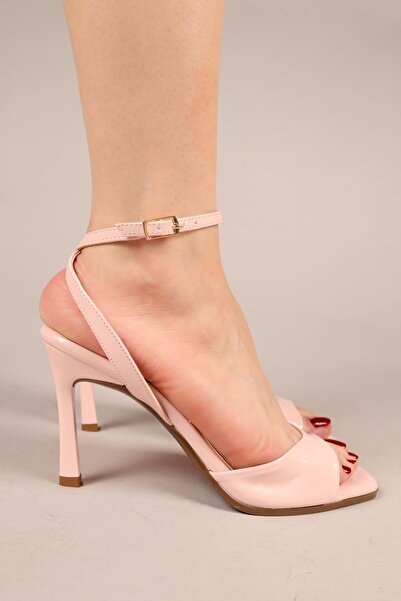 KOCAMANLAR Feles Ankle Strap Single Strap Women's Heeled Shoes Pink