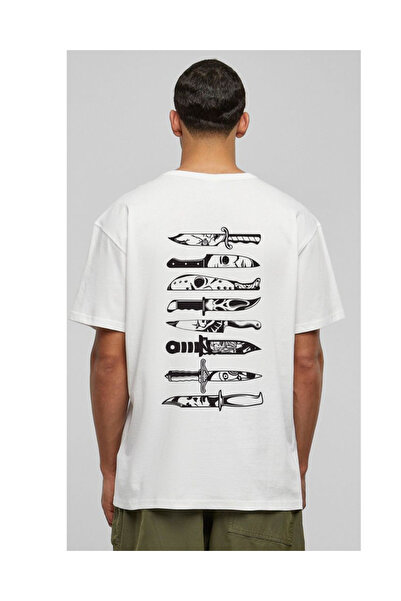 Tubinyoo تي شيرت كبير الحجم مطبوع عليه سكين للجنسين