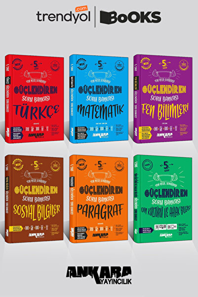Ankara Yayıncılık 5. Sınıf Güçlendiren Soru Bankası 6'lı Set (Tur,Mat,Fen,Sos...