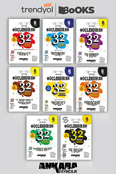 Ankara Yayıncılık 8. Sınıf Güçlendiren 32 Haftalık Denemeler 8'li FULL Set *G...