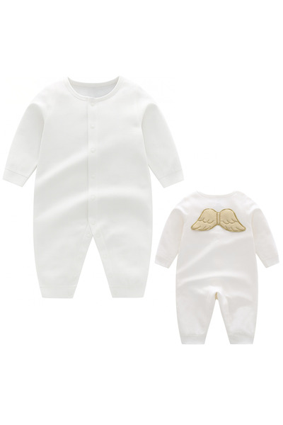 OEM Newborn bodysuit, Angel with golden wings model, 0-3 months - 62 cm, 100% cotton, white color