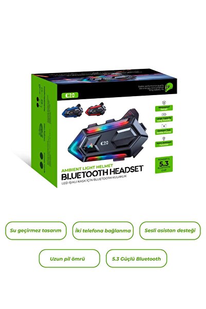 TUROVE Kask Kulaklık Motorsiklet Kulaklık 5.3Bluetooth İntercom Motorsiklet Kulaklık Intercom