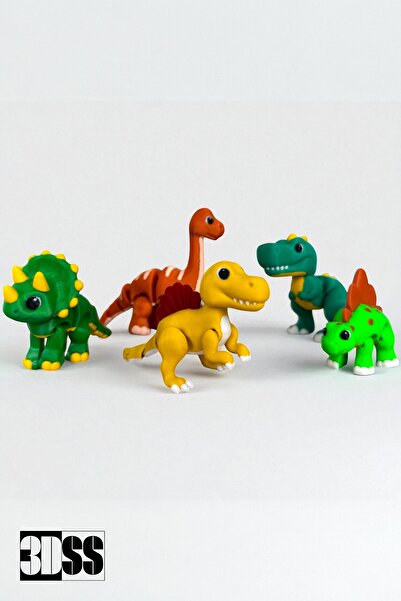 3DSS Mini Dinozor Figürleri 5’li Set | Çocuklar İçin Hediyelik Oyuncak | Piny...