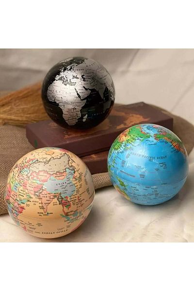 Wolawood Magic 360 °   Rotating Tutorial Illuminated Ellipse World Map Globe Automatic Rotation Gift Decor