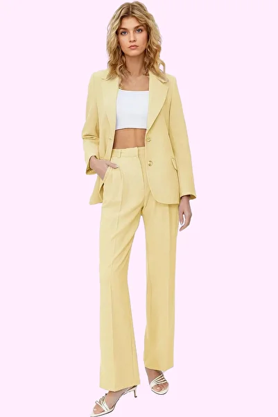 PayBuy Women's Fashion Straight Straight Cut Pants High Waist Woven Fabric Business and Daily Use