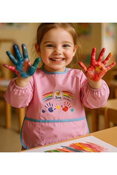 ALBİOYUNCAK Lino Boyama Önlüğü 6-8 Yaş Su Geçirmez Resim Önlüğü