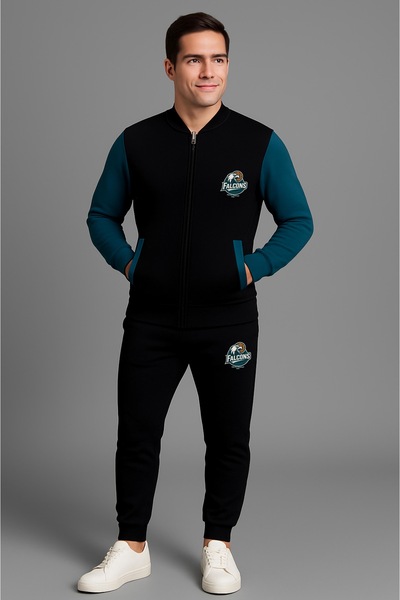 Risil-Nu Company New Season Premium 3 Thread Raster Zippered College Jacket - 3 Thread Sweatpants 2 Piece Set