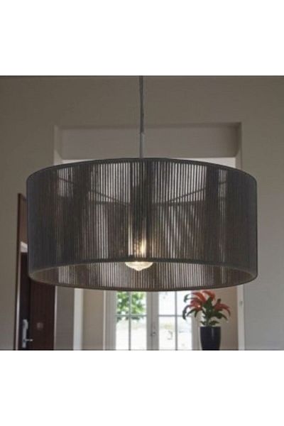 DNRYSL Lina Black Model Decorative Modern Jute Drawstring Chandelier, Rustic and Bohemian Lighting
