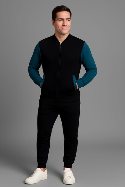 NewCabin 3 Thread Premium New Season Unisex College Jacket-Sweatpants Combination Bottom Top 2-Piece