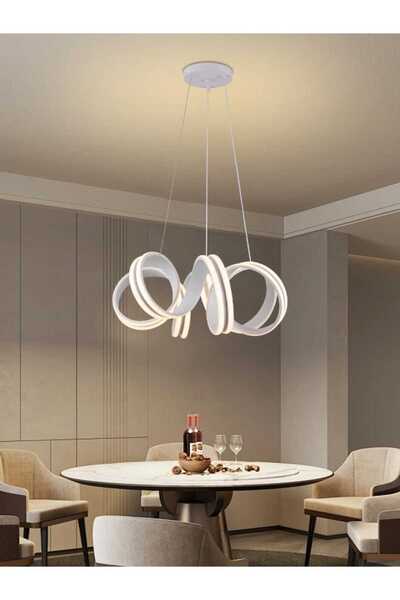 best power Modern LED Chandelier 6491 - 3 Lighting Modes, 120W, Adjustable Length (70 cm)
