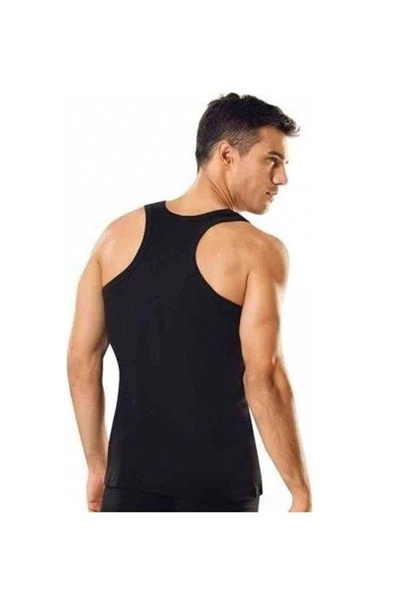 No8 Home 3 Pieces Passion Rib Sports Men's Black Undershirt 0118