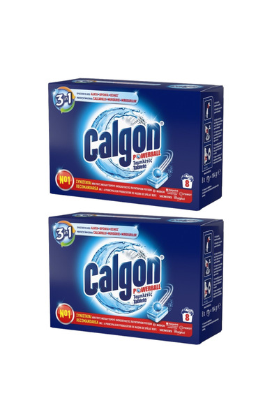 Calgon Set 2 cutii Tablete Anticalcar Powerball 3 in 1, 8 Spalari