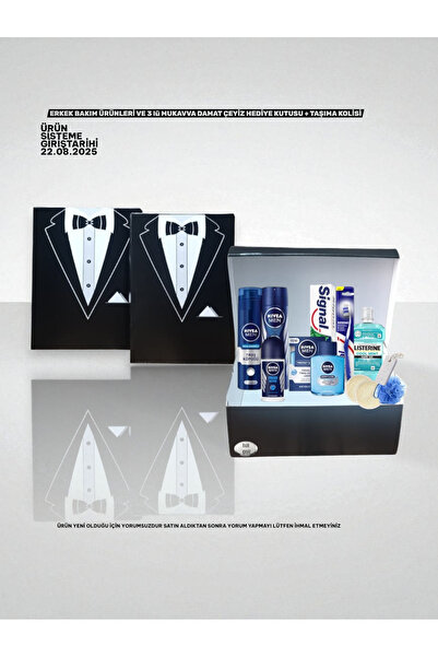 NIVEA Erkek Bakım seti Damat Bohçası 3 lü Çeyiz Kolisi Nişan Bohçası Seti