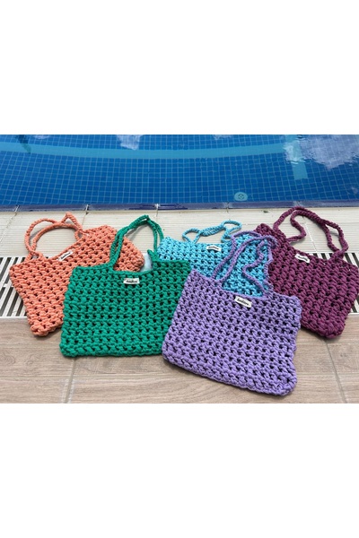 DESUP MODEL Handmade Crochet Tote Bag – Eco-Friendly Knitted Bag – Color Options – Summer Shoulder Bag