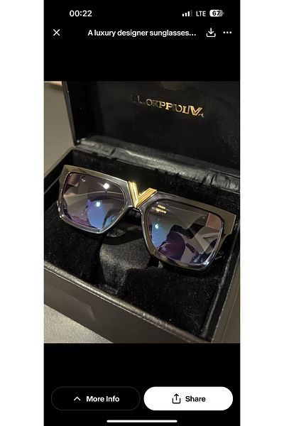 Manu Collection Women's Black Gold Detailed Trend Uv 400 Filter Glasses with Special Case