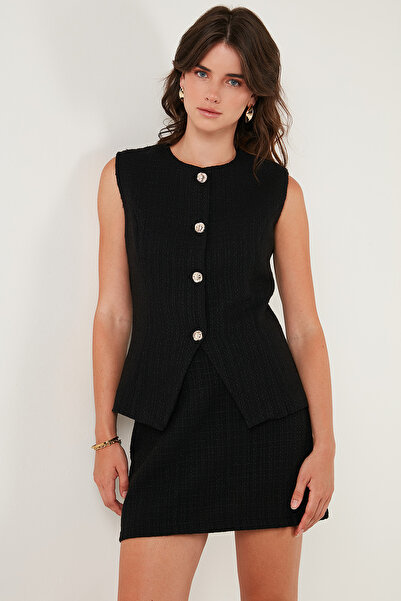 Lela Pamuk ve Yün Karışımlı Slim Fit Bisiklet Yaka Tüvit Yelek YELEK 611YE00059