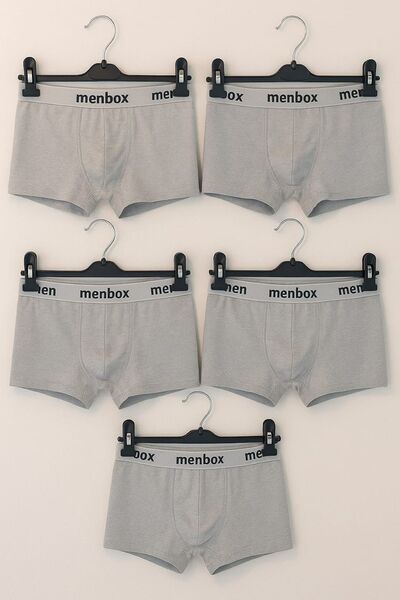 enmodaiçgiyim 5 Pack Gray Men's Boxers – Cotton Lycra, Comfortable Underwear