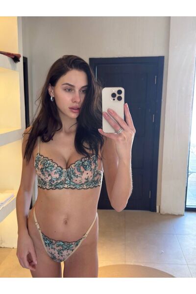 SİLVER MİRROR Embroidery bra set