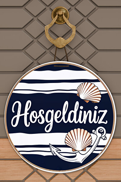 Dormot Σύγχρονη ψηφιακή εκτύπωση Ξύλινο Στολίδι Πόρτας με θέμα το Μπλε Λευκό Θάλασσα