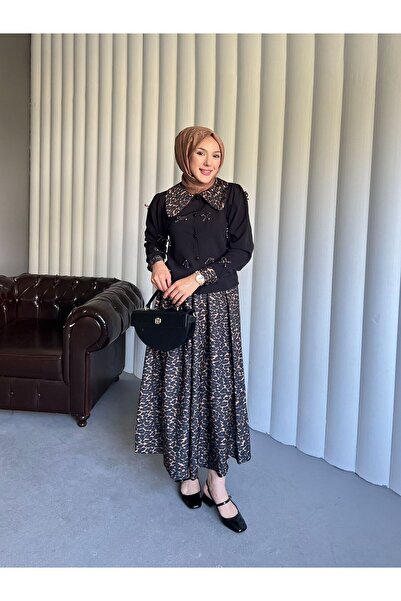 By Pommes Life Shirt Bow Detailed Skirt Suit