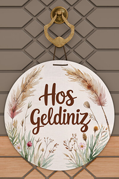 Dormot 1 Ornament de ușă boemă naturală, colorată, din lemn, cu imprimare dig...