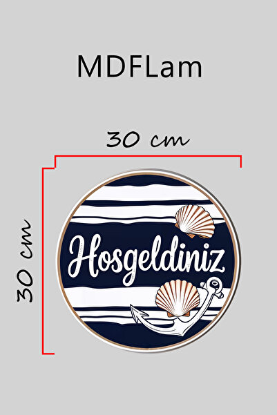 Dormot Σύγχρονη ψηφιακή εκτύπωση Ξύλινο Στολίδι Πόρτας με θέμα το Μπλε Λευκό Θάλασσα