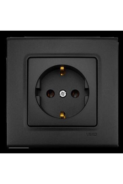 VİKO LİNNERA LİFE GECE SİYAHI TOPRAKLI PRİZ ÇERÇEVELİ