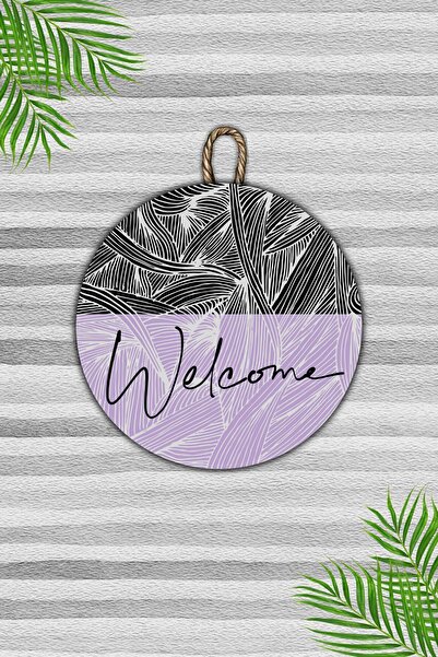 Dormot زخرفة باب عصرية - طباعة خشبية رقمية باللونين الأرجواني والأسود - زخرفة...