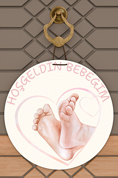 Dormot 1Ornament pentru ușă cu picior de bebeluș roz cu imprimare digitală mo...