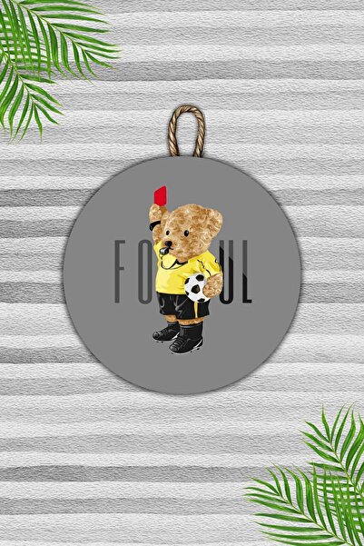 Dormot Μοντέρνο Ξύλινο Στολίδι Πόρτας - Γκρι δάπεδο Teddy Bear Foul Στολίδι Πόρτας Τοίχου - Εξωτερικό Στολίδι Πόρτας