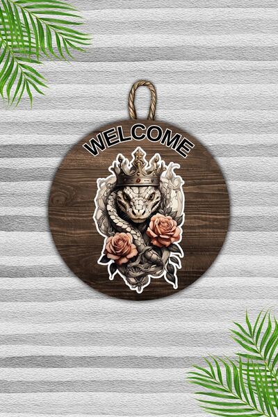 Dormot Ornament modern pentru uși din lemn - Ornament pentru uși din lemn de trandafir și șarpe - Ornament pentru uși în aer liber