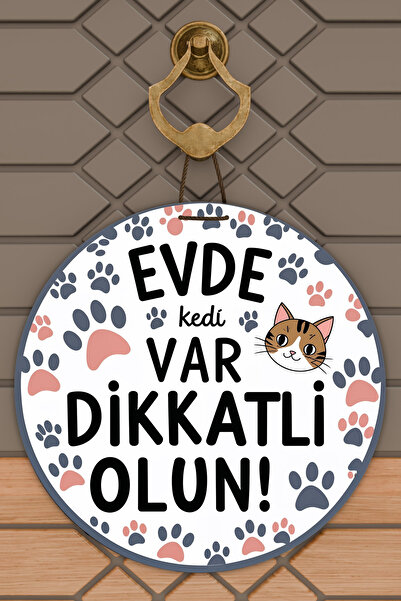 Dormot 1Ornament de ușă modern, imprimat digital, din lemn, gri, alb, pisică ...