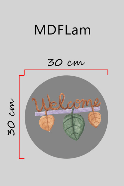 Dormot Μοντέρνο Στολίδι Πόρτας Γκρι Φύλλο δαπέδου Welcome Στολίδι εξωτερικής πόρτας