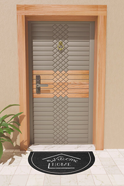 Dormot Modern Dijital Paspas Siyah Welcome Home Kapı Önü Paspası
