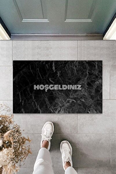 Dormot الطباعة الرقمية الحديثة سجادة باب الترحيب باللون الأسود