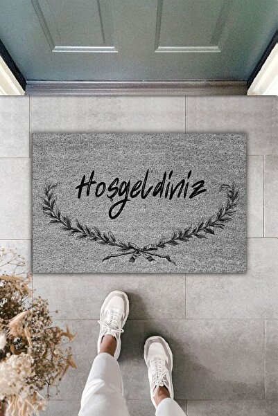 Dormot سجادة أرضية رقمية حديثة - سجادة ترحيب باللون الرمادي - سجادة ديكور للباب الأمامي