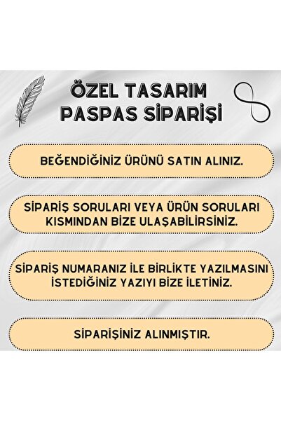 Dormot Modern Paspas - Kenar Desenli Baş Harfler Ile Karşılama - Kişisel Tasarım Kapı Önü Paspası